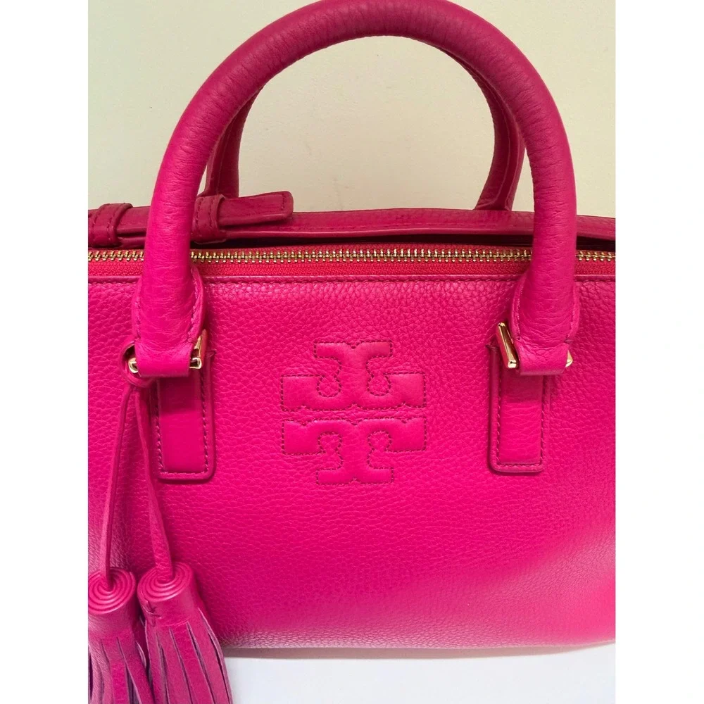 Tory Burch Thea Satchel in Pink Logo